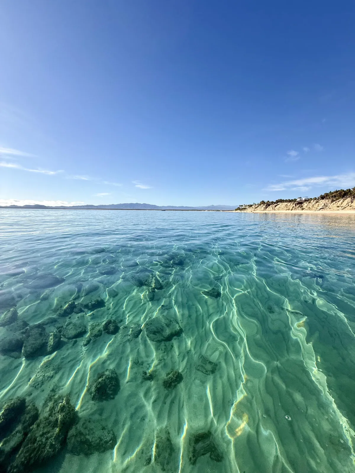 Clear water at the Baja shore